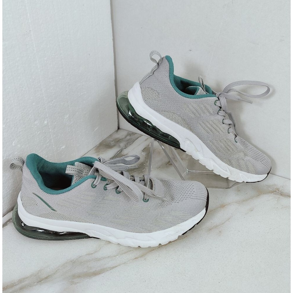 L.A. Gear Women's Gray Teal Tennis Shoes Athletic Sneakers, Sz 8